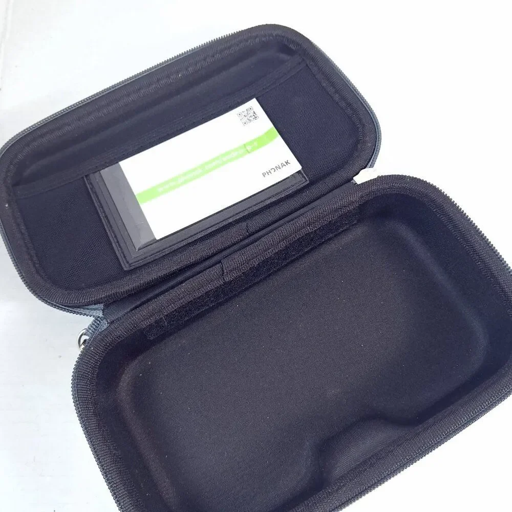 PHONAK Hearing‎ Aid Clamshell Case Storage Travel bag grey gray zipper